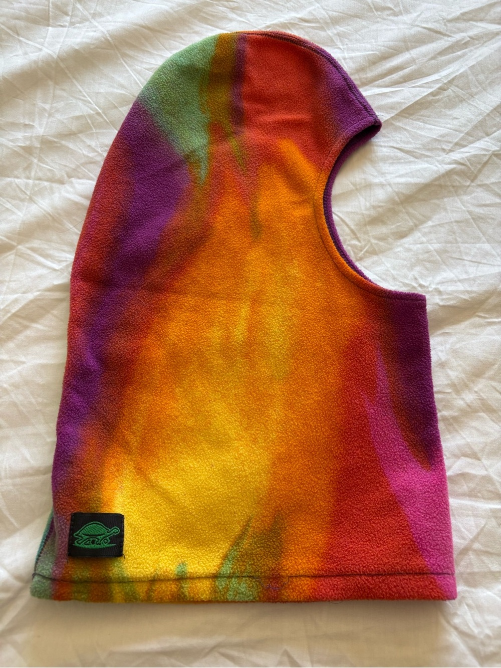 Fleece Balaclava Hood in Tie-Dye Colors
